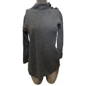 Adrienne Vittadini 100% Merino Wool Asymmetrical Sweater  Size S